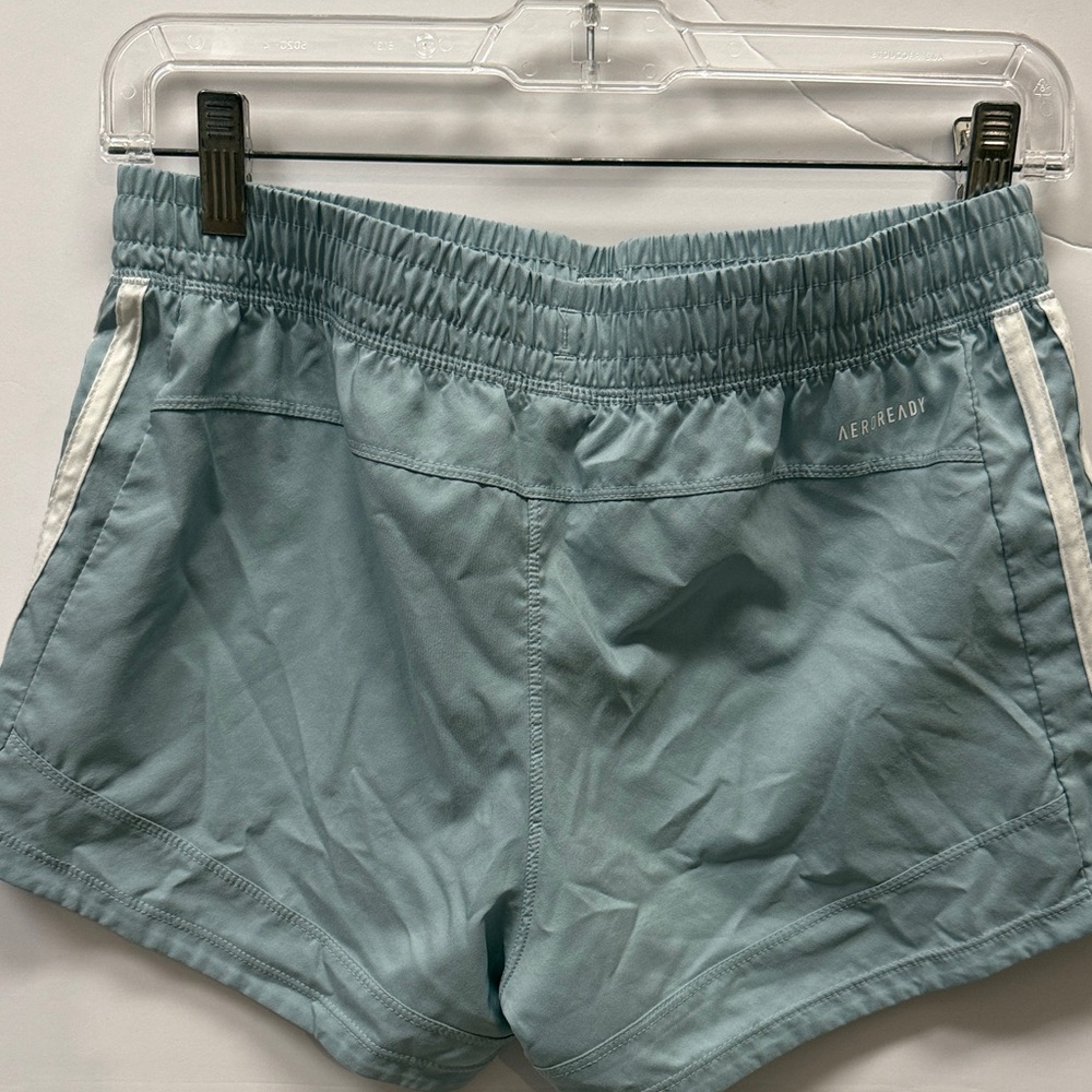 adidas Women's Light Blue Running Shorts with White Stripes, Size Small - Picture 3 of 10